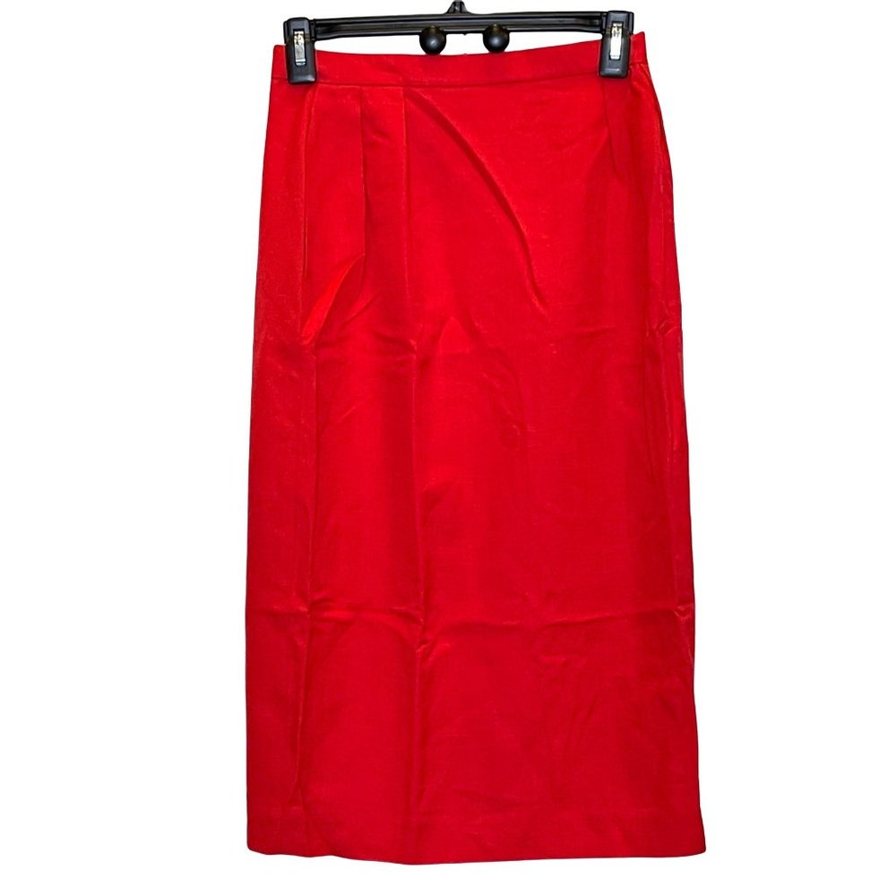 Christian Dior The Suit Blazer Skirt 2 piece Rayon Red Size 8 Vintage - Picture 6 of 10